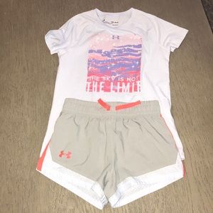 Under Armour girls shirt and short combo